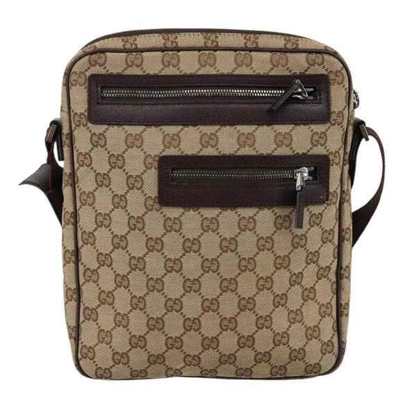 GUCCI GG Canvas Shoulder Bag Beige Gold - Picture 4 of 16